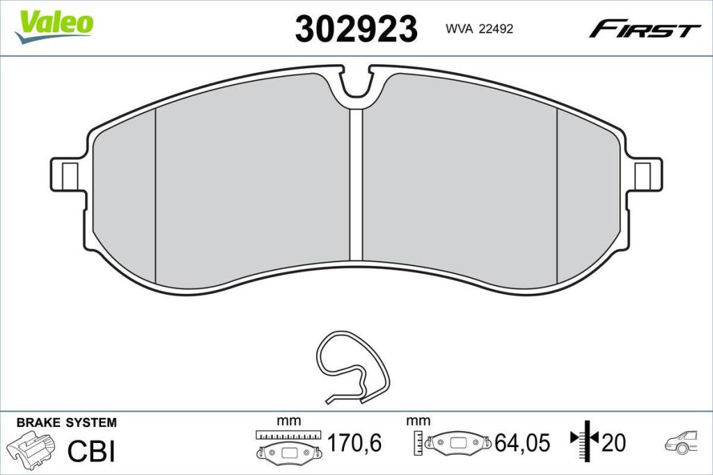 Jogo de 4 pastilhas de travão VALEO ref. 302923
